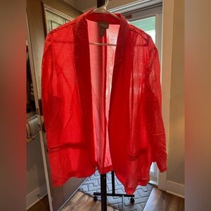 Vibrant Pink Sheer Cardigan